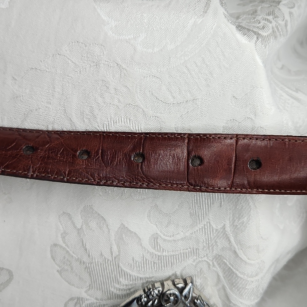 Brighton Mickey Mouse Train Lizard Print Belt Size 32 - Picture 7 of 13